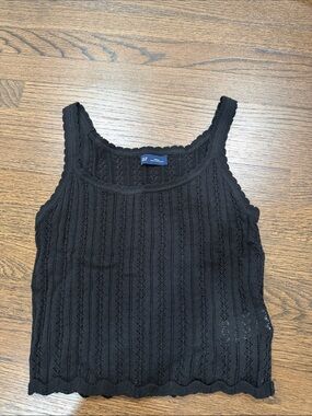 GAP Black Crochet Knit Tank